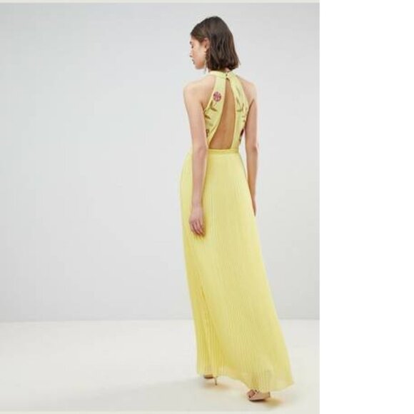 nwt FROCK & FRILL embroidered beaded top pleated maxi dress 10 ( us 6) - Picture 2 of 2